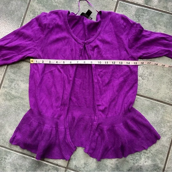 Bright Vibrant Purple Worthington Peplum Sweater Cardigan 
Good condition - Picture 6 of 7